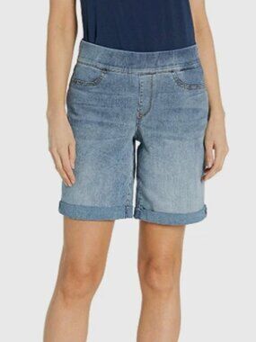 NWT NYDJ Pull-On Bermuda Long Shorts Roll Cuff, Style #MATKSH2906 CLNBRICKEL 8